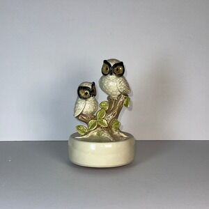 Otagiri Japan Owls On Branch Porcelain Music Box "Some Enchanted Evening"‎ 1979